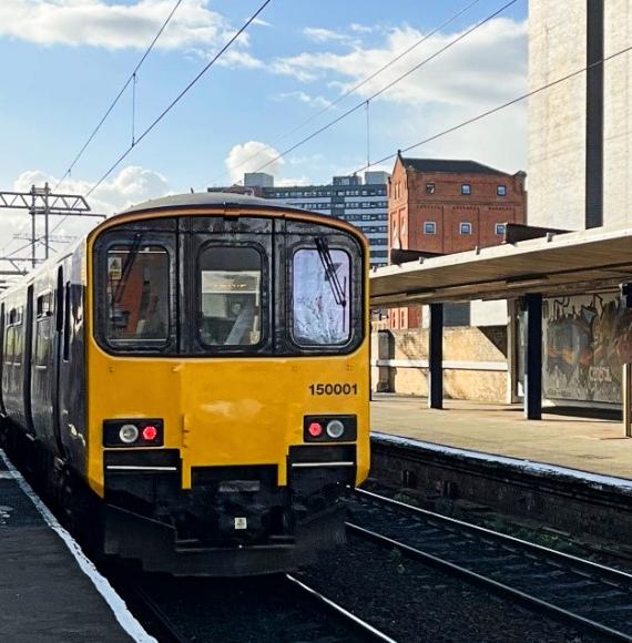 Northern train at Salford station, via Network Rail