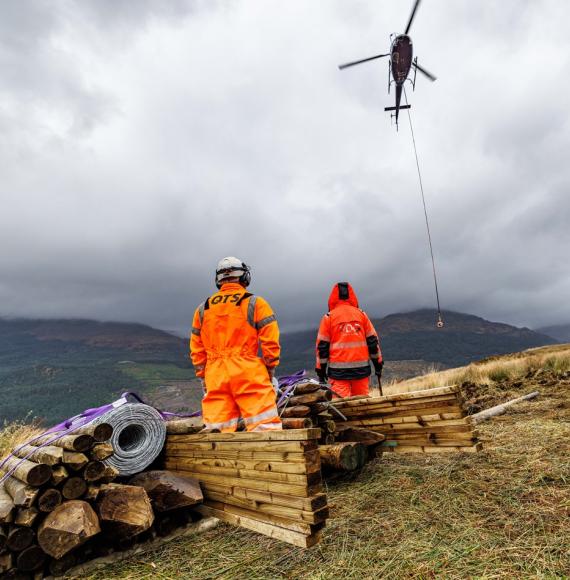 Helicopter airdrop, via Network Rail 