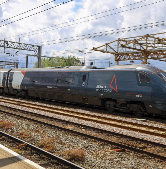 Avanti West Coast Pendolino Passenger Train at Crewe Railway Station, via Istock 