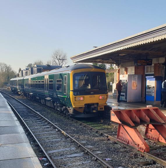  Bourne End railway station with Turbo 165 train 