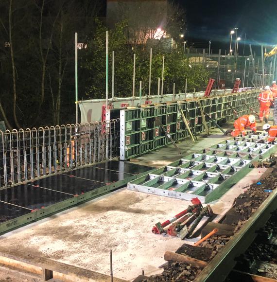 Night working to build new bridge deck after Carlisle freight train derailment, via Network Rail 