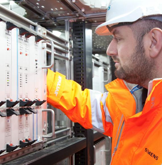 Engineer testing new signalling equipment, via Network Rail 