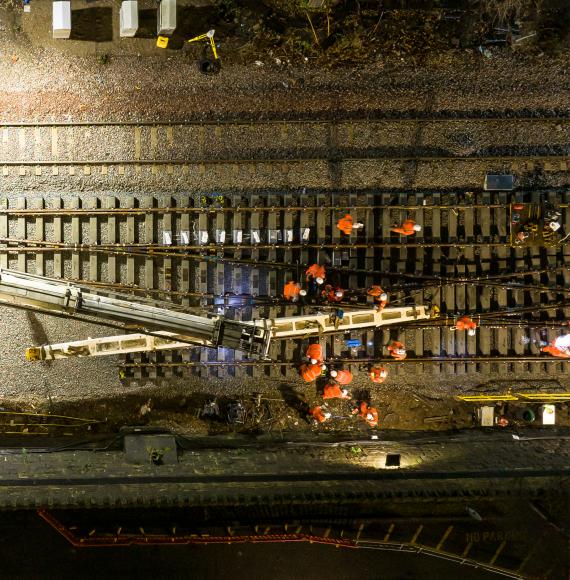 Installing new track crossing at Holbeck, Leeds, via Network Rail