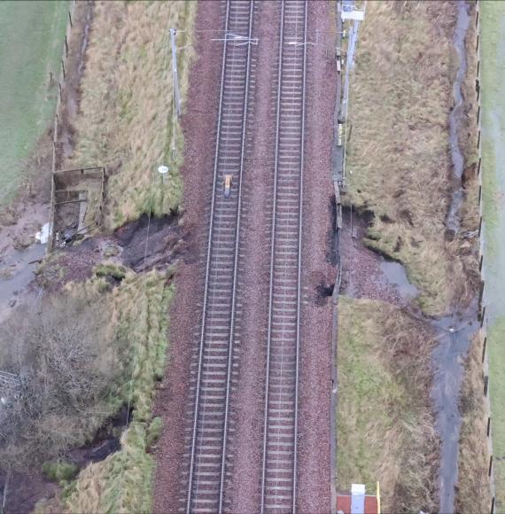 West Coast Mainline landslip, via Network Rail 