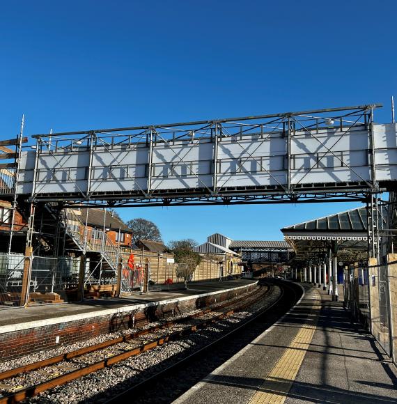 Bridlington station temporary footbridge, via Network Rail 