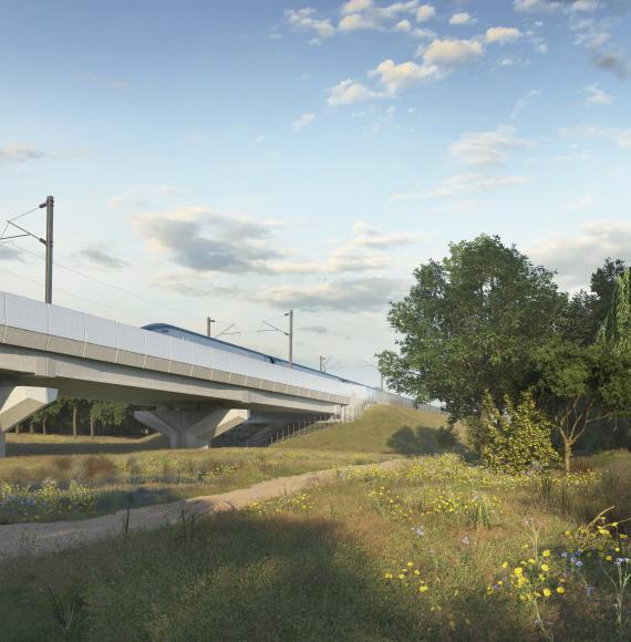 View towards Lavender Hall abutment southern side, via HS2 