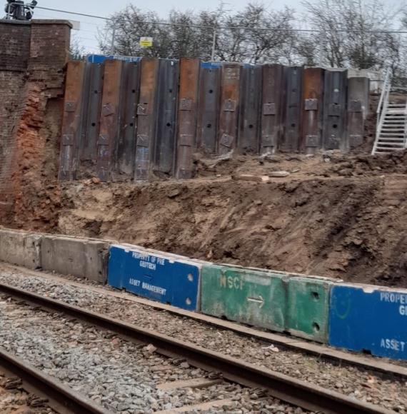 Yarnton road over rail bridge following repairs, via Network Rail 