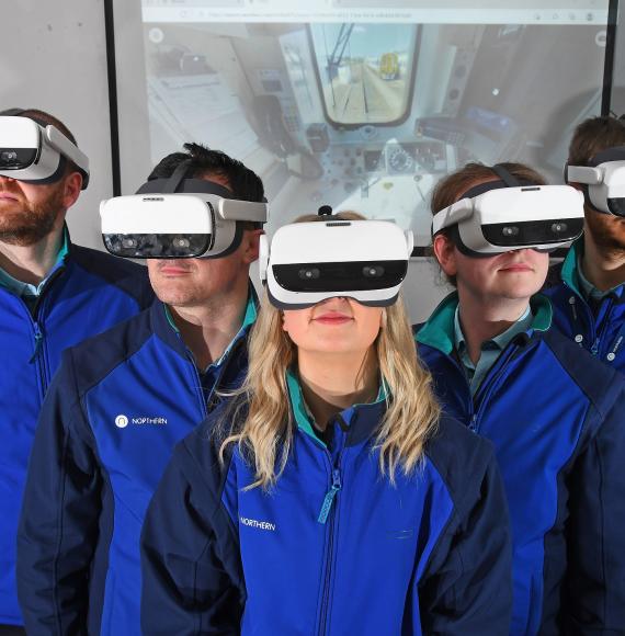 apprentices using VR technology at Northern training academy, via Northern 