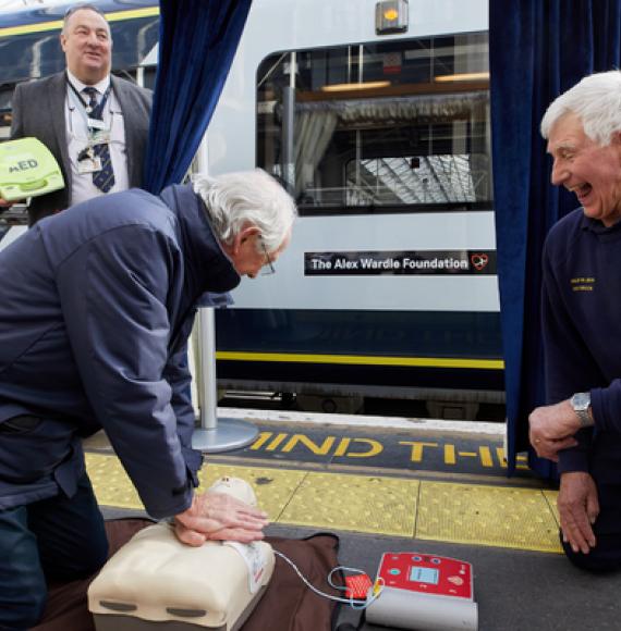 Defibrillator training, via SWR 