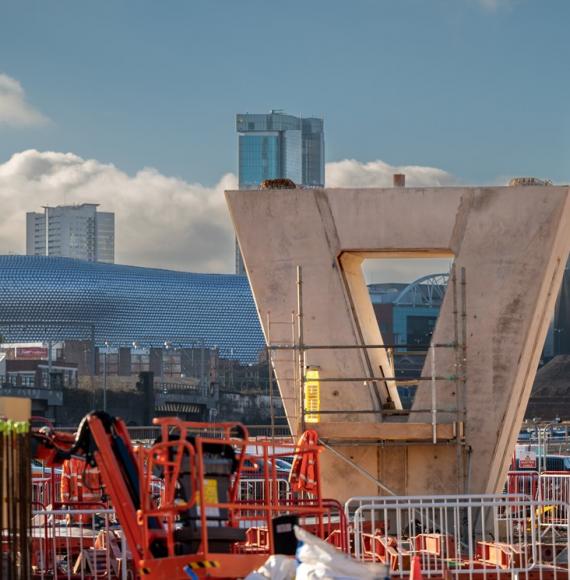First giant pier for the Curzon 3 Viaduct in Birmingham, via HS2 