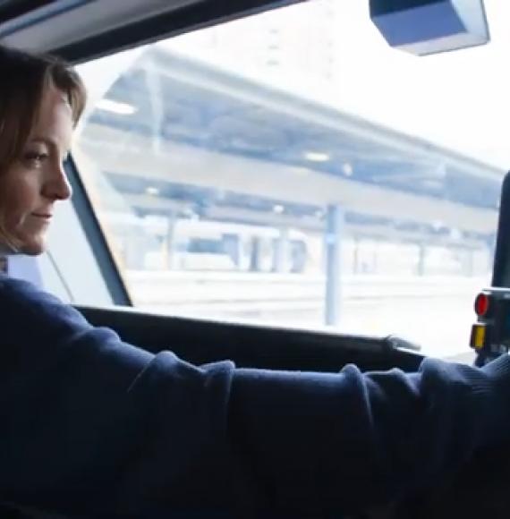 Katy in the cab of a Northern train, via Northern 