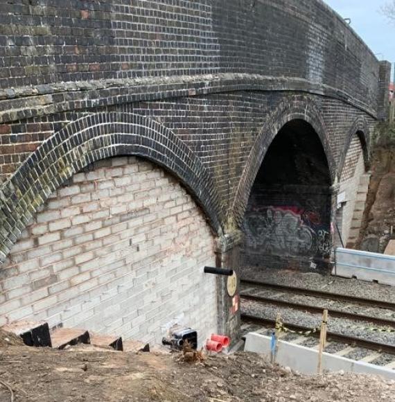 Progress at Station Road bridge, Great Glen, via Network Rail 