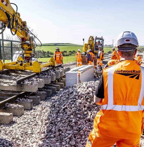 Engineers working on track, via Network Rail 