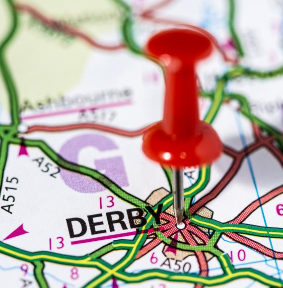 Derby Map, via Istock 