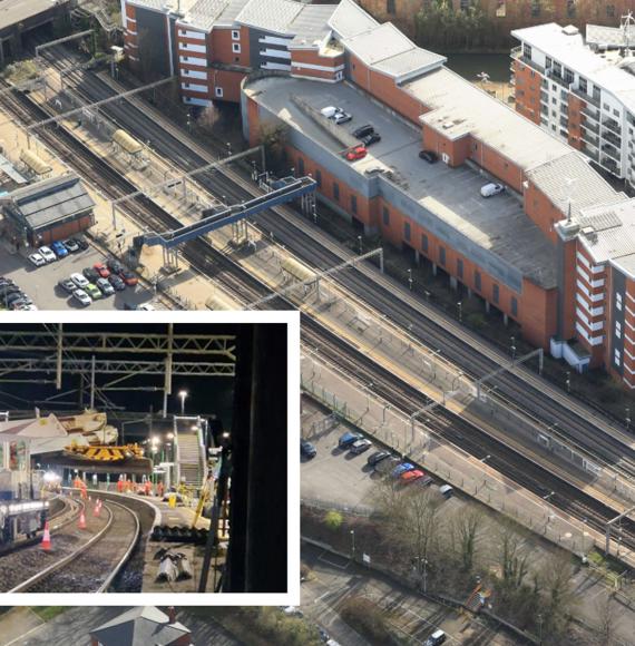 Overhead image of Network Rail's Wolverton track upgrades