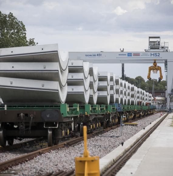 Rail deliveries of HS2’s tunnel ring segments in London remove a million miles of lorry journeys