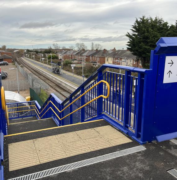 New footbridge at Billingham station, Network Rail