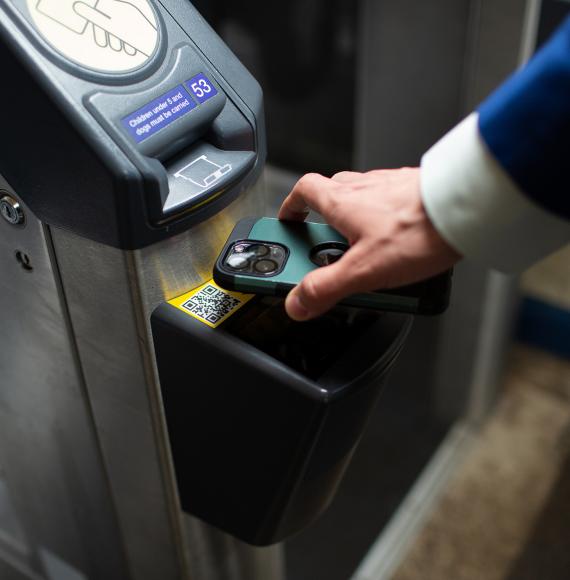 eTicket scanner in a UK railway