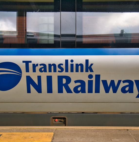 Image of Translink train livery at station