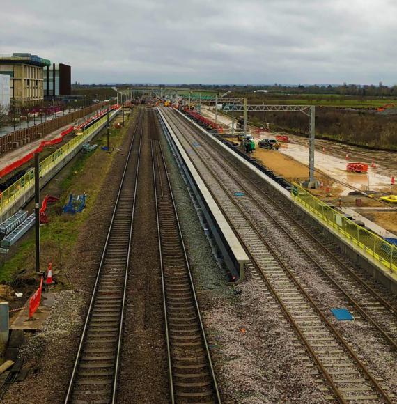 Cambridge South Train Station construction