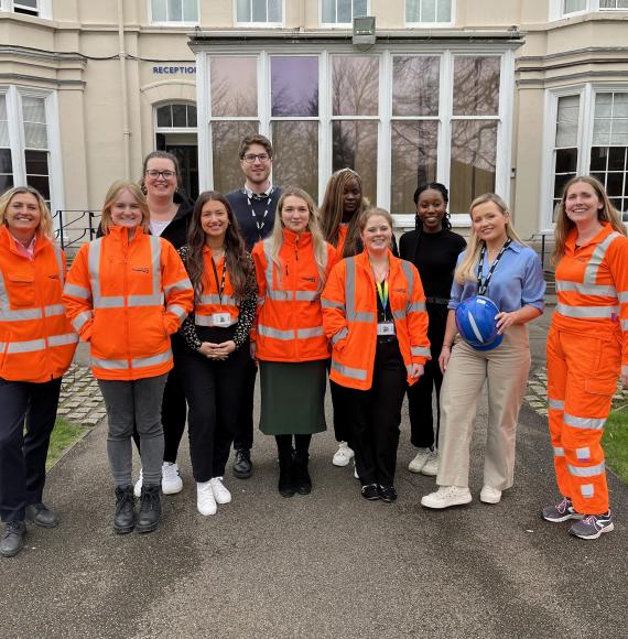 Network Rail colleagues who led a STEM-based mythbuster event at The Mount School for international women's day