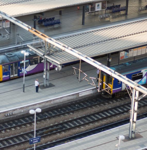 Northern trains at Leeds City Station