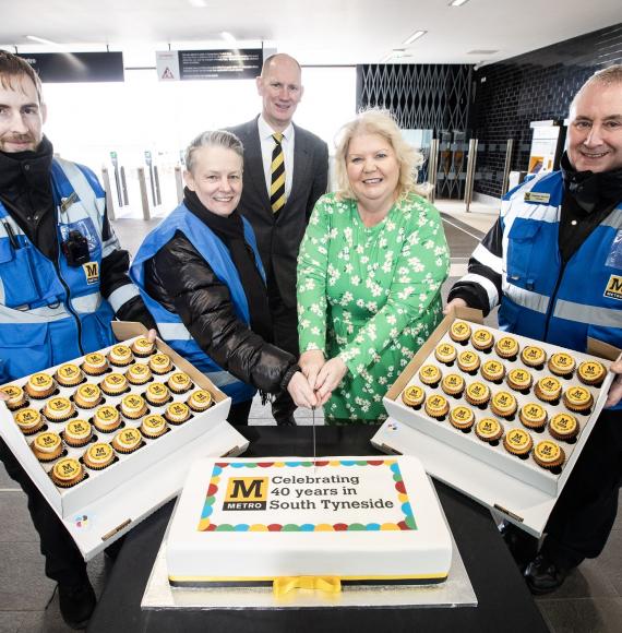 Tyne and Wear Metro line in South Tyneside 40th anniversary cake