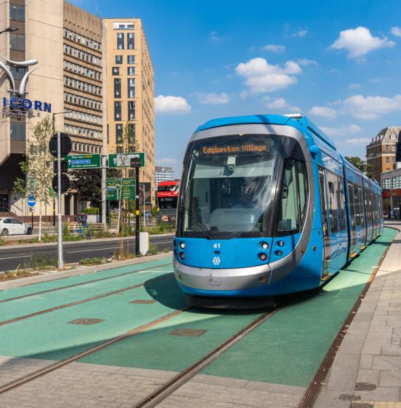 West Midlands tram in Birmingham