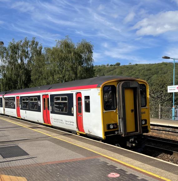 Transport for Wales train in Treforest