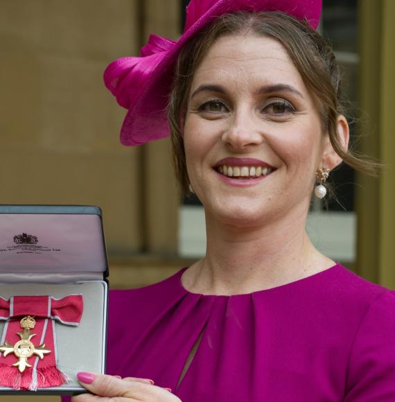 Ruth Busby with her OBE