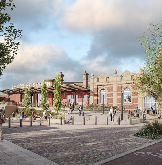 Leicester railway station rendered image