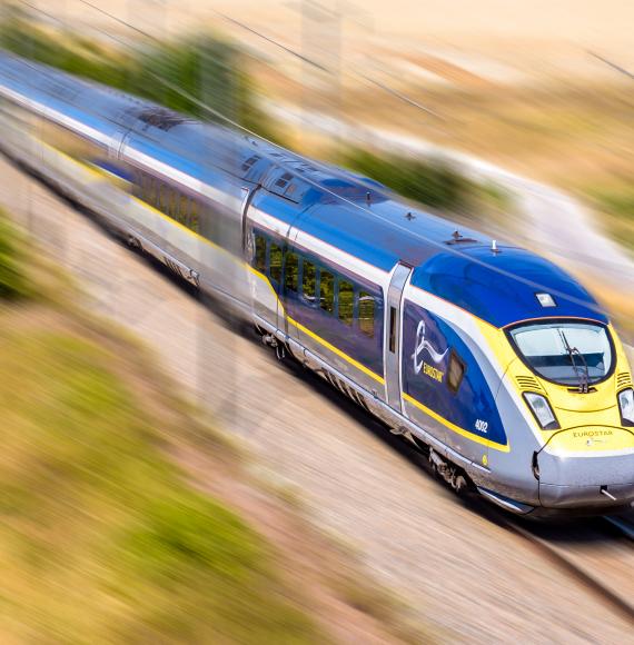 Eurostar in French countryside