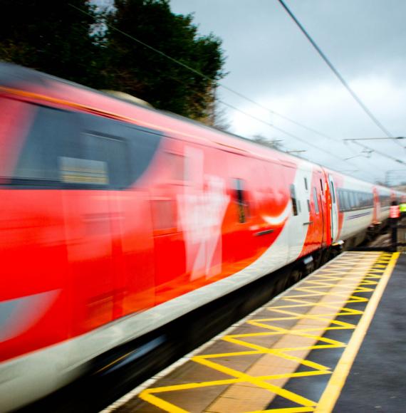 Virgin train going through Chester le Street