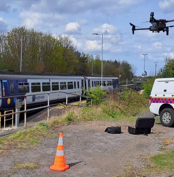 Drone above a Train