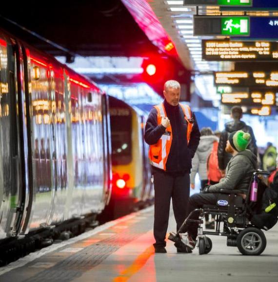 Train in a station