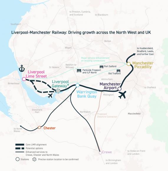Liverpool to Manchester Map