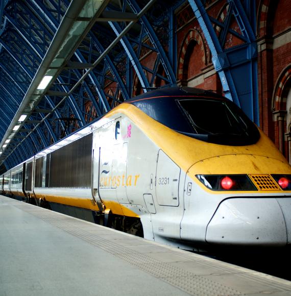 Eurostar train waiting at the platform