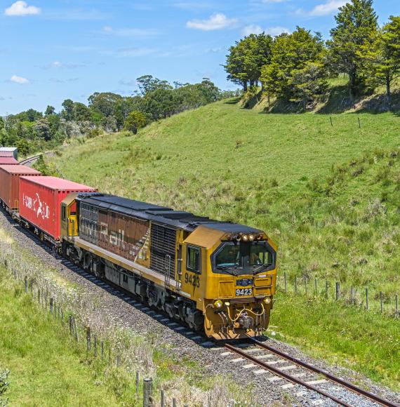 KiwiRail train in New Zealand