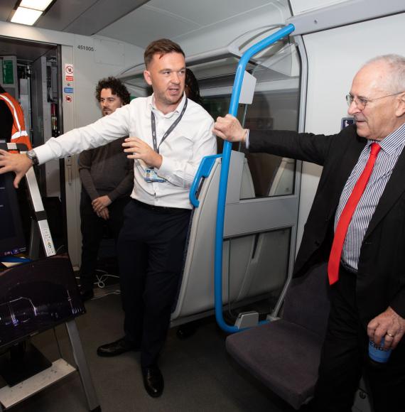 Rail Minister and staff