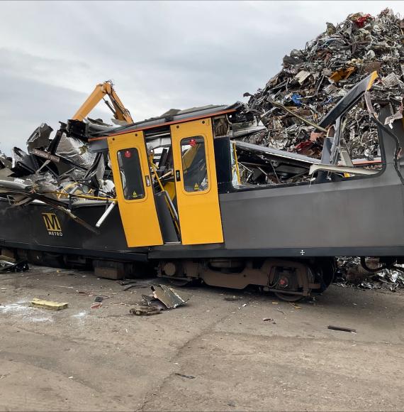 Crushed Metro Train