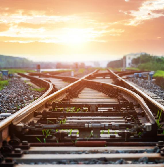 Rail Tracks at Sunset