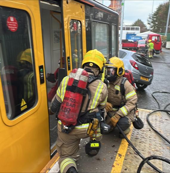 Firemen in Metro Carriage 