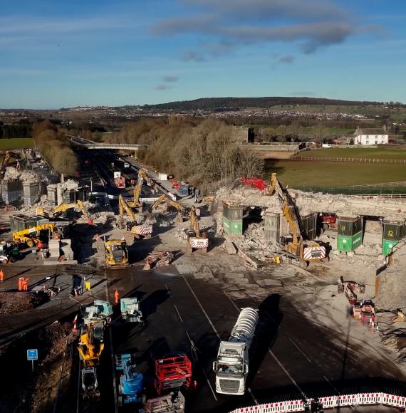 Drone shot of Clifton Bridge