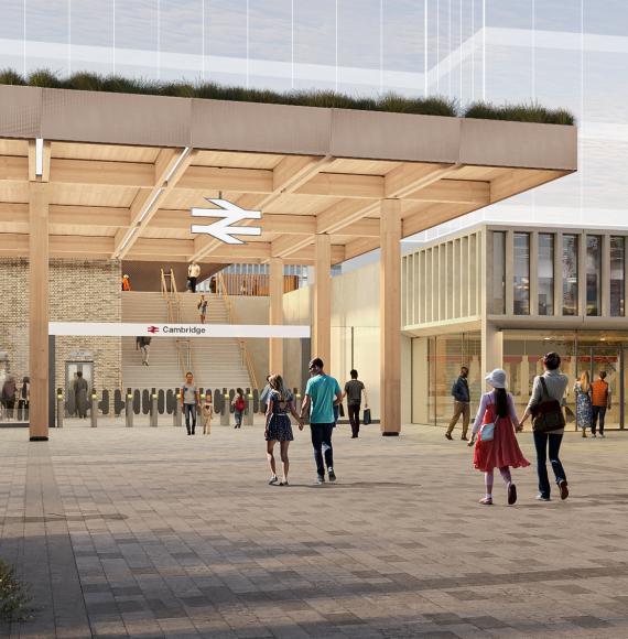 CGI Cambridge station eastern entrance