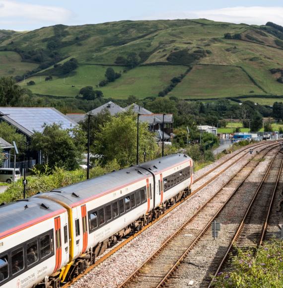 Four Car Train on Cambrian Line