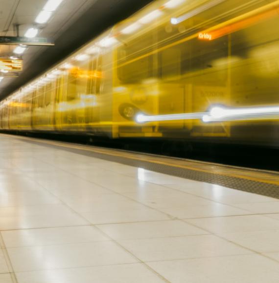 Fast Moving Merseyrail Train