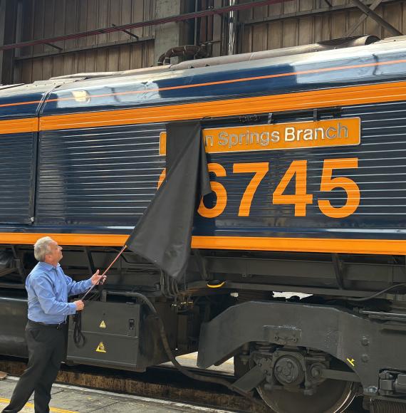 Rob Evans and train