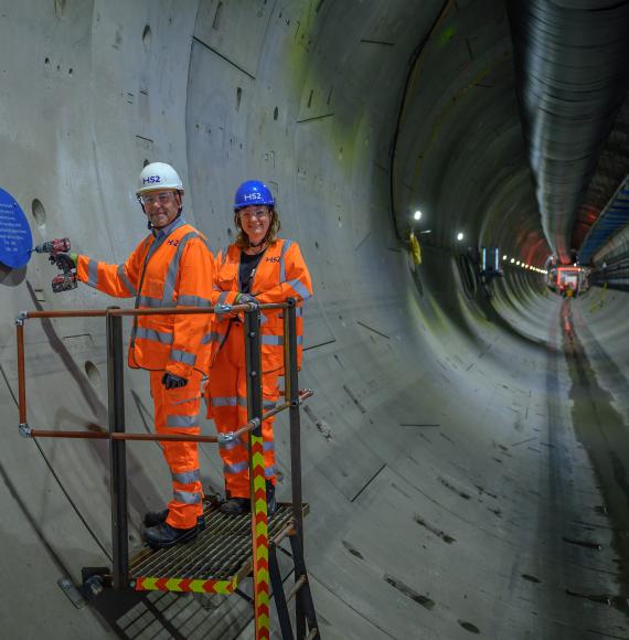 HS2 CEO Mark Wild installs plaque