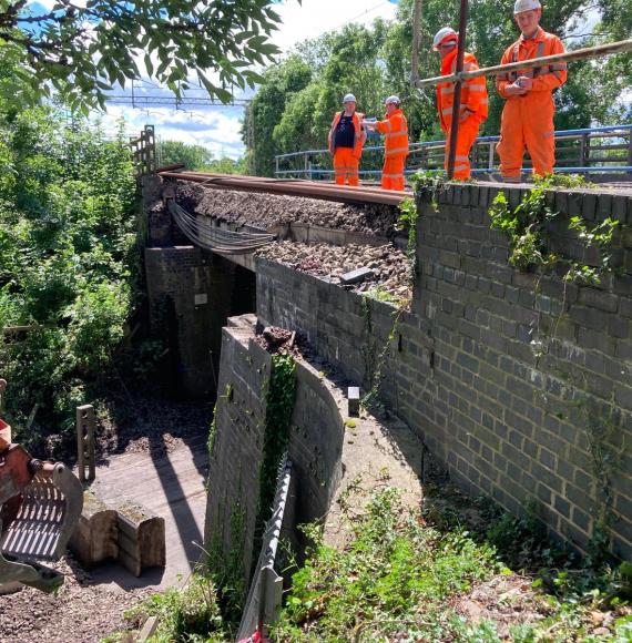 Damage from bridge strike Marston Lane