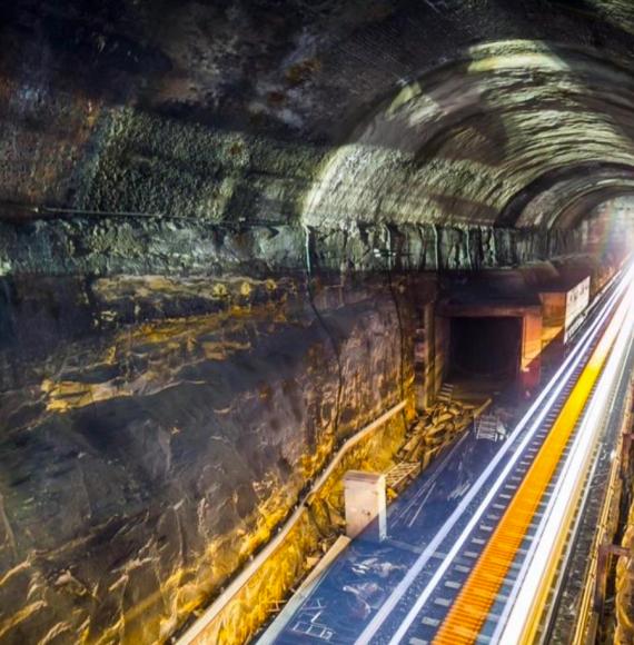 Long exposure inside Liverpool High Neck Tunnel 